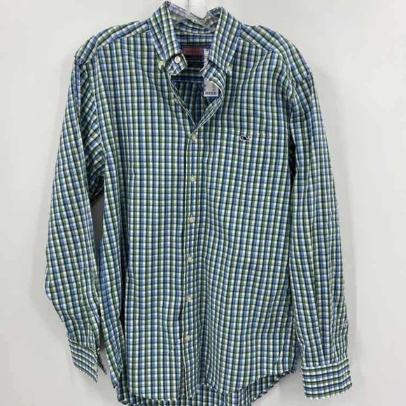 Vineyard Vines Other - Vineyard Vines Size S Green Blue‎ White Long Sleeves Trucker Button Down Shirt